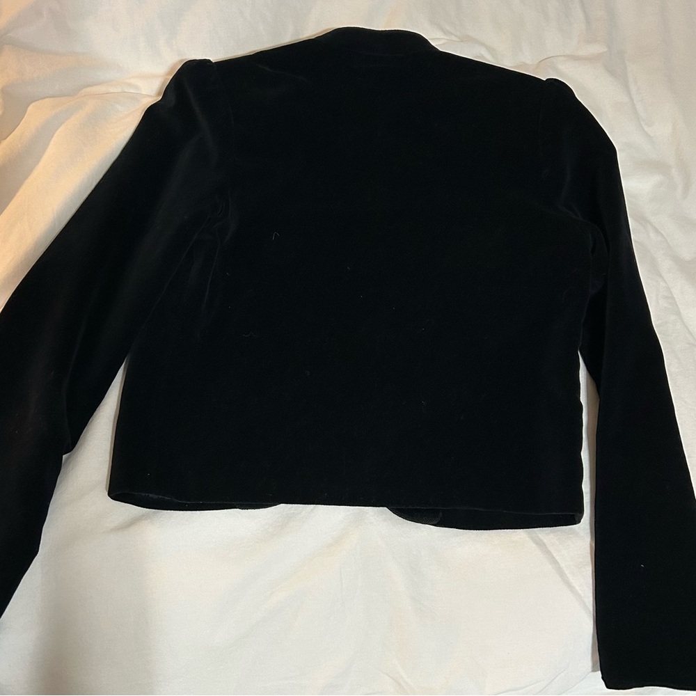 Vintage Velvet cropped Black Women's Jacket with rope trim details XS - Picture 9 of 12
